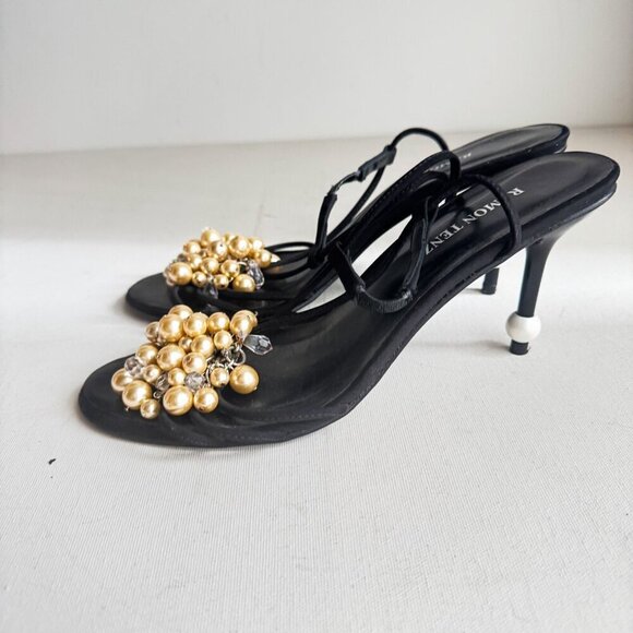 Ramon Tenza Beaded Strappy Heels 8 - Picture 4 of 10